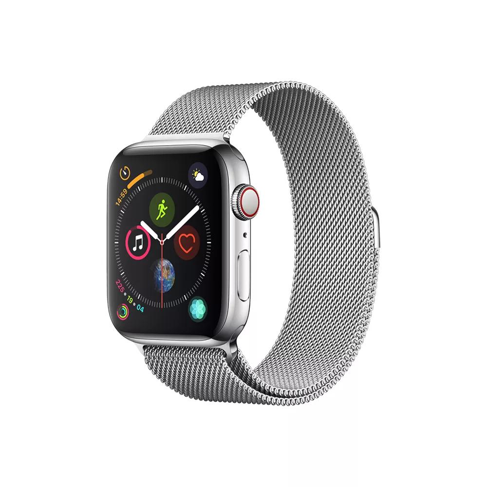PulseFit smartwatch with a metal strap