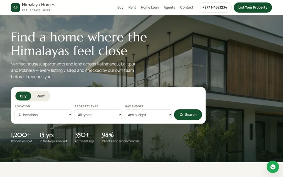 Real Estate website demo by Everest Web Development